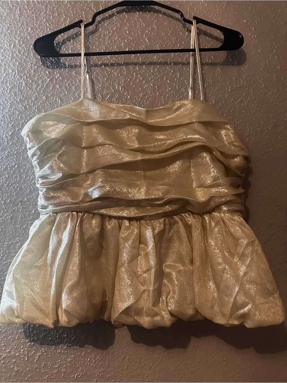 a new day Gold Ruffled Peplum Cami